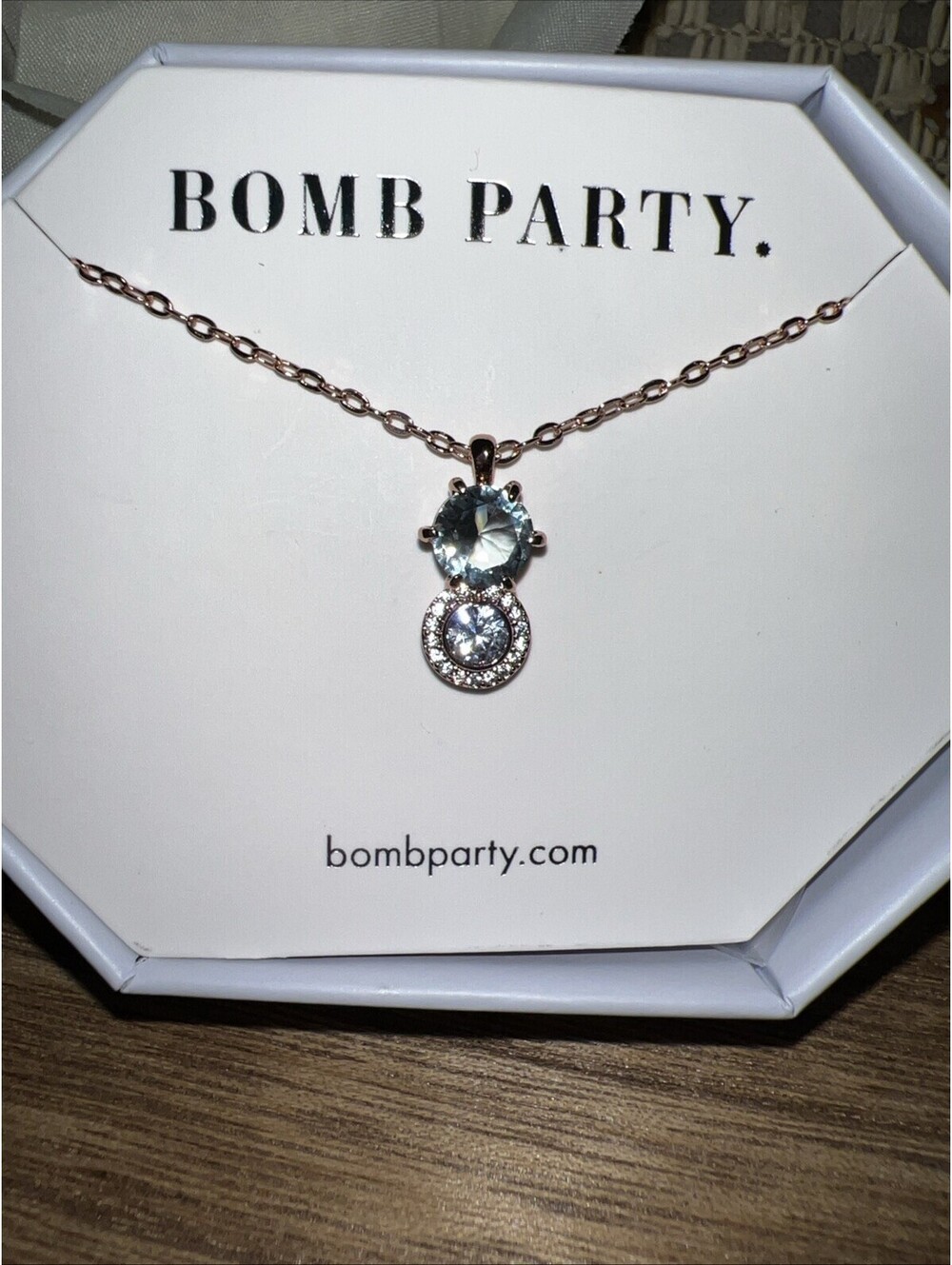 Bomb Party Create Your Own Happy Necklace. Smokey Spinel. Rose Gold Plating.